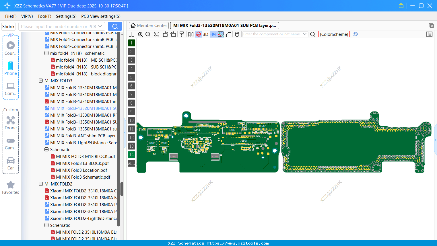 Xiaomi MI MIX Fold3-13520M18M0A01 SUB PCB Layer